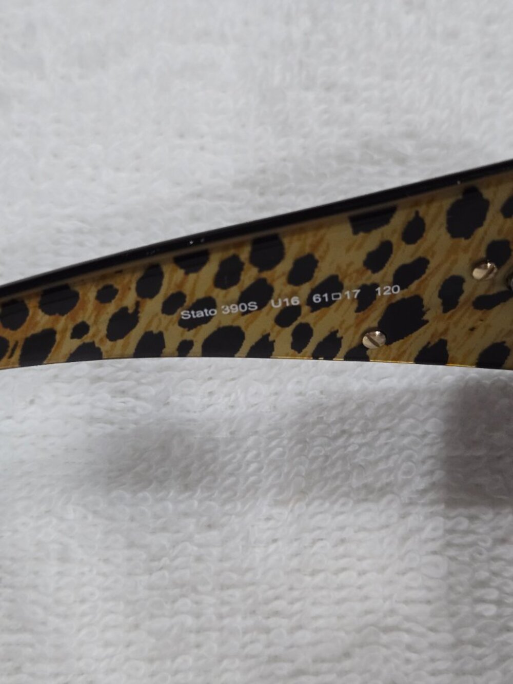 Vintage Robert Cavalli Stato 390S Oversized Black w/ Leopard Print Sunglasses - Picture 6 of 10